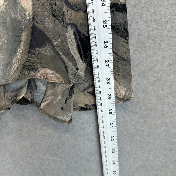 Bob Mackie Skirt Womens Size M Neutral Multi Floral Print Pull-On Woven Pleated - Picture 9 of 14